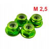 Aluminiowa nakrętka samokontrująca samohamowna din 6926 m2,5 zielona