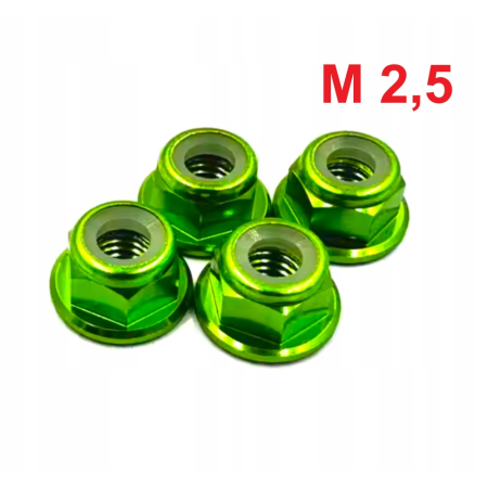 Aluminiowa nakrętka samokontrująca samohamowna din 6926 m2,5 zielona