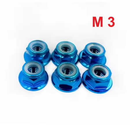 Aluminiowa nakrętka m3 samokontrująca samohamowna din 6926 błękitna m3