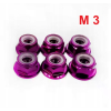 Aluminiowa nakrętka m3 samokontrująca samohamowna din 6926 fioletowa m3