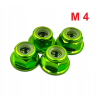 Aluminiowa nakrętka m4 samokontrująca samohamowna din 6926 zielona m4