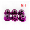 Aluminiowa nakrętka m4 samokontrująca samohamowna din 6926 fioletowa m4