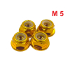 Aluminiowa nakrętka m5 samokontrująca samohamowna din 6926 złota m5