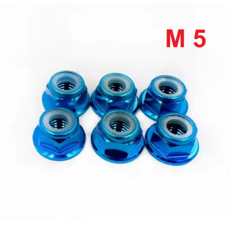 Aluminiowa nakrętka m5 samokontrująca samohamowna din 6926 błękitna m5