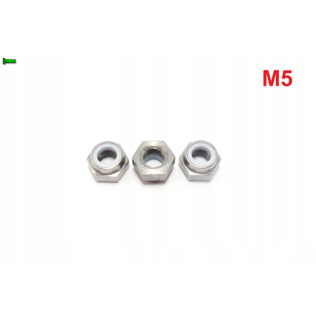 Nakrętka m5 din 985 samohamowana z wkładką nylonową tytanowa tytan grade 5