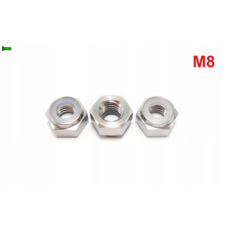 Nakrętka m8 din 985 samohamowana z wkładką nylonową tytanowa tytan grade 5