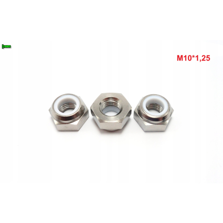 Nakrętka m10 skok1,25 din 985 samohamowana z wkładką nylonową tytanowa gr 5