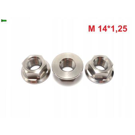 Nakrętka kołnierzowa m14 skok 1,25 din 6923 tytanowa grade 5