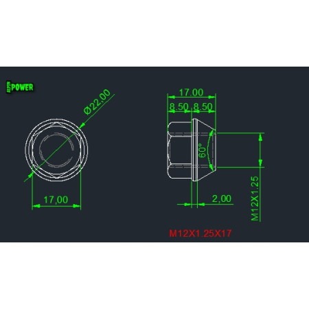 Nakrętki do kół felg tytanowe m12x17 skok 1,25 tytan grade 5 szare