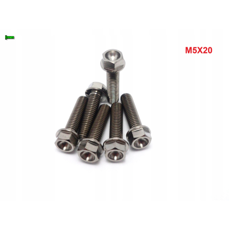 M5x20 śruba z kołnierzem din 6921 tytanowa gr5 śrubki tytanowe grade 5