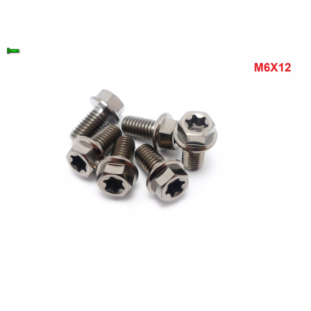 M6x12 śruba z kołnierzem din 6921 tytanowa gr5 śrubki tytanowe grade 5