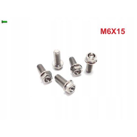 M6x15 śruba z kołnierzem din 6921 tytanowa gr5