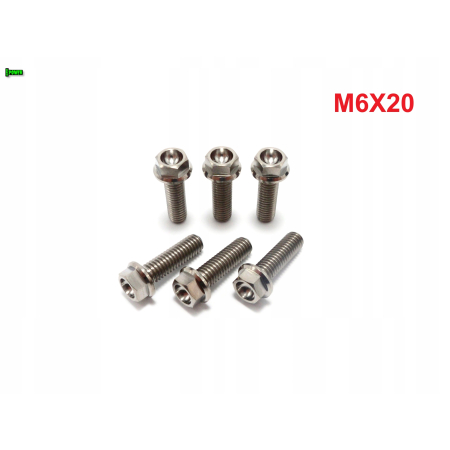 M6x20 śruba tytanowa sześciokątna z kołnierzem din 6921 śruby tytanowe gr 5