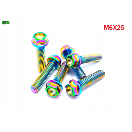 M6x25 śruba tytanowa sześciokątna z kołnierzem din 6921 śruby tytanowe gr 5