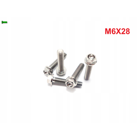 M6x28 śruba tytanowa sześciokątna z kołnierzem din 6921 śruby tytanowe gr 5