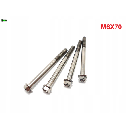 M6x70 śruba tytanowa sześciokątna z kołnierzem din 6921 śruby tytanowe gr 5