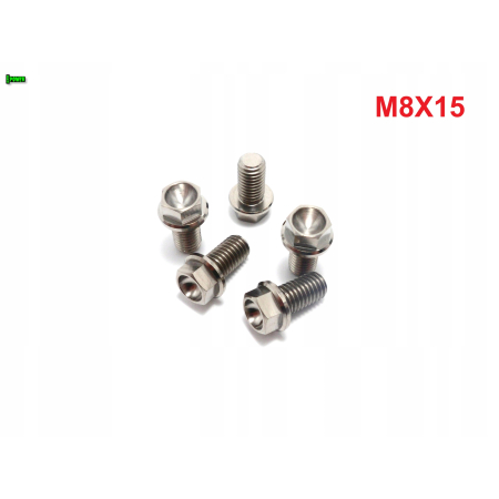 M8x15 śruba tytanowa sześciokątna z kołnierzem din 6921 śruby tytanowe gr 5