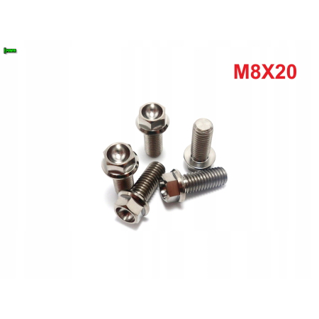 M8x20 śruba tytanowa sześciokątna z kołnierzem din 6921 śruby tytanowe gr 5