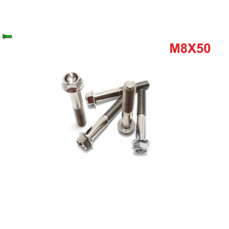 M8x50 śruba tytanowa sześciokątna z kołnierzem din 6921 śruby tytanowe gr 5