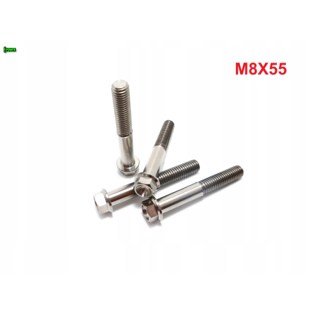 M8x55 śruba tytanowa sześciokątna z kołnierzem din 6921 śruby tytanowe gr 5
