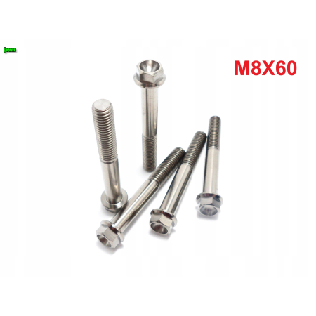 M8x60 śruba tytanowa sześciokątna z kołnierzem din 6921 śruby tytanowe gr 5