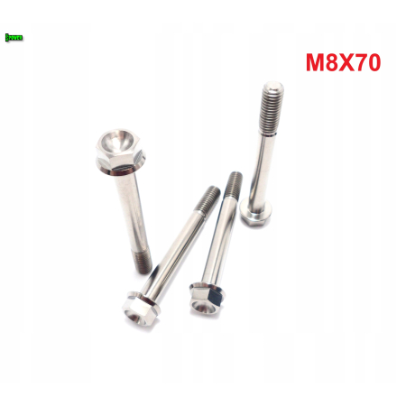 M8x70 śruba tytanowa sześciokątna z kołnierzem din 6921 śruby tytanowe gr 5