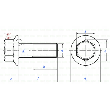 M12x35 śruba z kołnierzem din 6921 tytanowa gr5