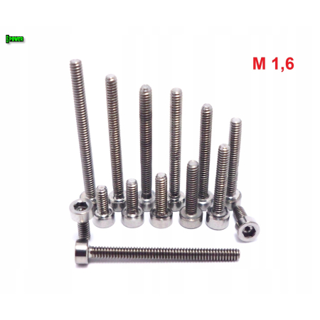 M1,6x5 śruba imbusowa din 912 iso 4762 tytanowa śruby tytanowe grade 5