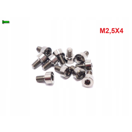 M2,5x4 śruba imbusowa din 912 iso 4762 tytanowa śruby tytanowe grade 5
