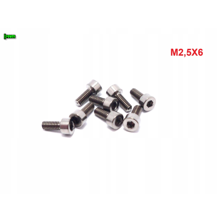M2,5x6 śruba imbusowa din 912 iso 4762 tytanowa śruby tytanowe grade 5