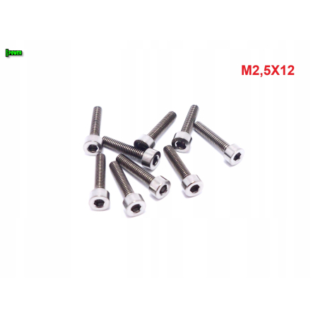 M2,5x12 śruba imbusowa din 912 iso 4762 tytanowa śruby tytanowe grade 5