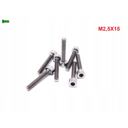 M2,5x15 śruba imbusowa din 912 iso 4762 tytanowa śruby tytanowe grade 5