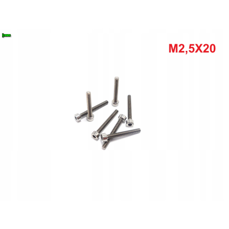 M2,5x20 śruba imbusowa din 912 iso 4762 tytanowa śruby tytanowe grade 5