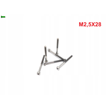 M2,5x28 śruba tytanowa imbusowa din 912 iso 4762 śruby tytanowe grade 5