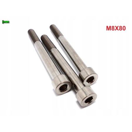 M8x80 tytanowa śruba imbusowa din 912 iso 4762 śruby tytanowe m8 grade 5
