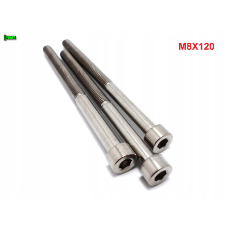 M8x120 tytanowa śruba imbusowa din 912 iso 4762 śruby tytanowe m8 grade 5