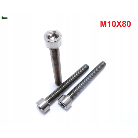 M10x80 śruba imbusowa din 912 iso 4762 tytanowa śruby tytanowe grade 5