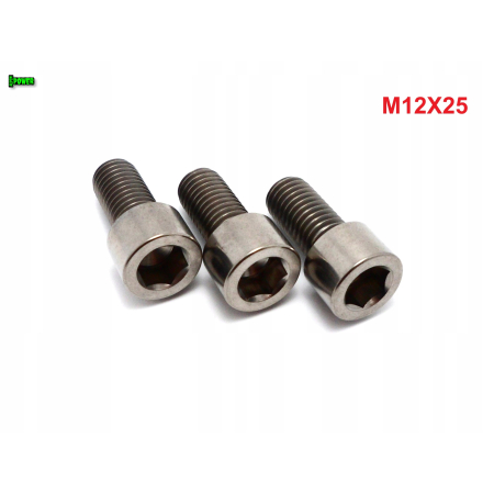 M12x25 tytanowa śruba imbusowa din 912 iso 4762 śruby tytanowe m12 grade 5