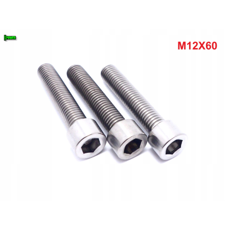 M12x60 tytanowa śruba imbusowa din 912 iso 4762 śruby tytanowe m12 grade 5