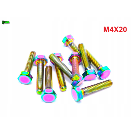 M4x20 śruba tytanowa sześcokątna din 933 tytan grade 5 śruby tytanowe gr 5
