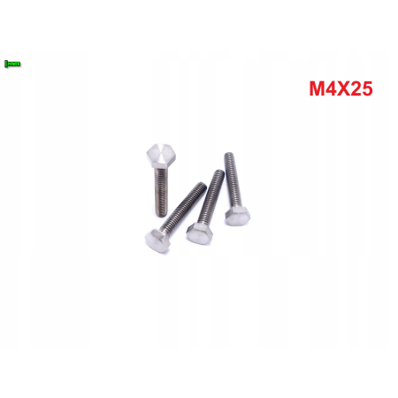 M4x25 śruba tytanowa sześcokątna din 933 tytan grade 5 śruby tytanowe gr 5