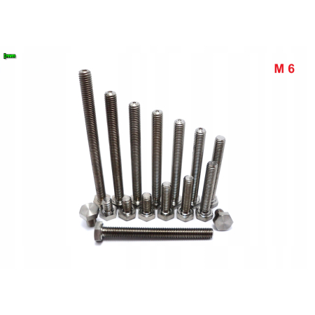 M6x50 śruba tytanowa sześcokątna din 933 tytan grade 5 śruby tytanowe gr 5