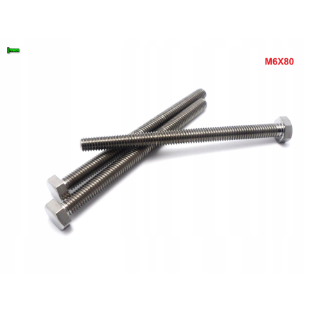 M6x80 śruba tytanowa sześcokątna din 933 tytan grade 5 śruby tytanowe gr 5