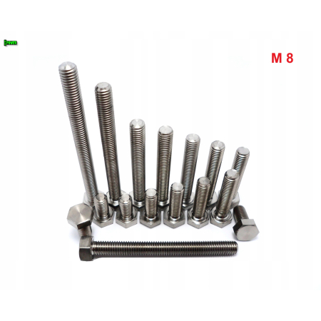 M8x15 śruba tytanowa sześcokątna din 933 tytan grade 5 śruby tytanowe gr 5