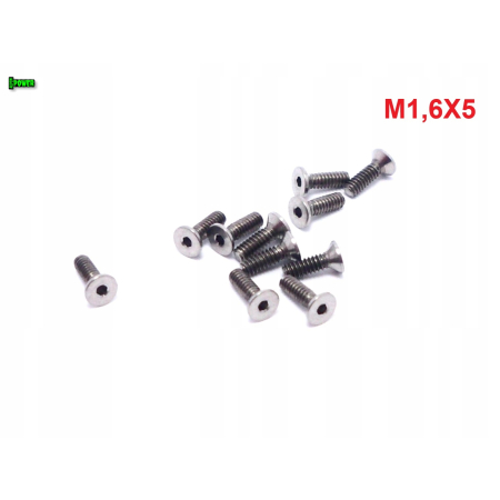 M1,6x5 śruba tytanowa gr5 imbusowa din 7991 tytan gr5 śruby tytanowe m1,6