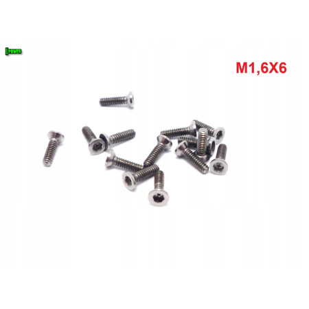M1,6x6 śruba tytanowa gr5 imbusowa din 7991 tytan gr5 śruby tytanowe m1,6
