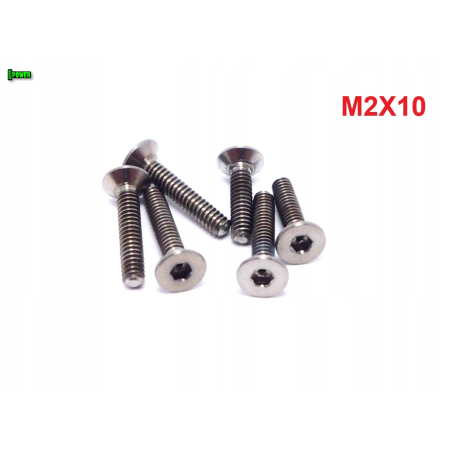 M2x10 śruba tytanowa gr5 imbusowa din 7991 tytan gr5 śruby tytanowe m2 gr5