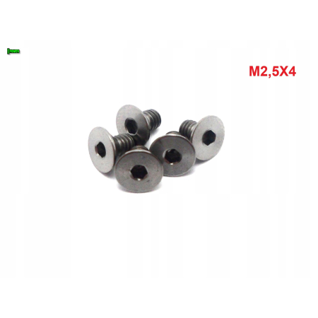 M2,5x4 śruba tytanowa imbusowa din 7991 tytan grade 5