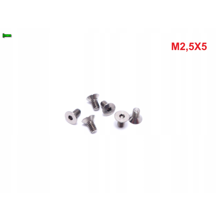 M2,5x5 śruba tytanowa imbusowa din 7991 tytan grade 5