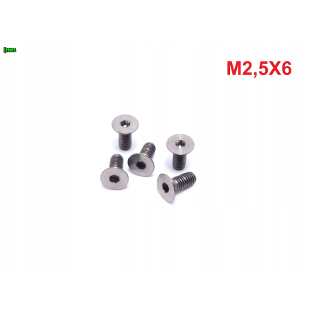 M2,5x6 śruba tytanowa imbusowa din 7991 tytan grade 5